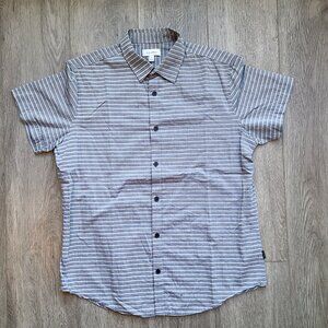 Calvin Klein Gray and white Striped Button Down size M